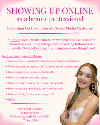 Showing Up Online as a Beauty Professional - Recording